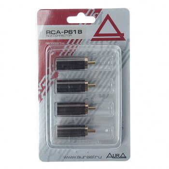 819 р. Штекер RCA комплект 4шт. AURA AURA rca-p618  с доставкой в г. Кемерово. Увеличить фотографию 1