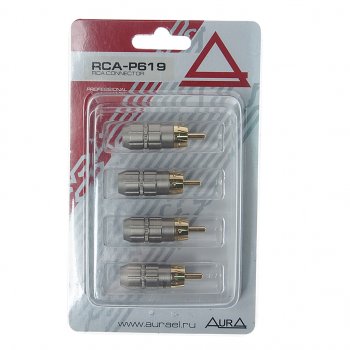 739 р. Штекер RCA комплект 4шт. AURA AURA rca-p619  с доставкой в г. Кемерово. Увеличить фотографию 1