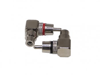 589 р. Переходник RCA-RCA угловой 2шт. AURA AURA rca-p620  с доставкой в г. Кемерово. Увеличить фотографию 2