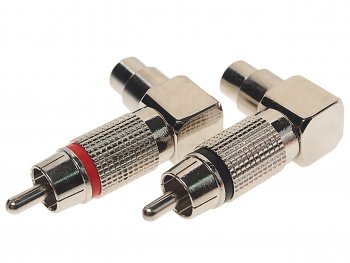549 р. Переходник RCA-RCA угловой 2шт. AURA AURA rca-p621  с доставкой в г. Кемерово. Увеличить фотографию 1