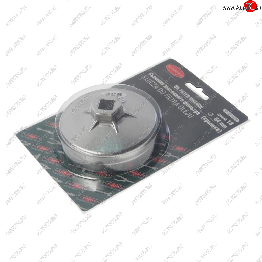 779 р. Съемник фильтров масляных 84мм 18-ти гранный чашка ROCKFORCE ROCKFORCE rf-10688418  с доставкой в г. Кемерово