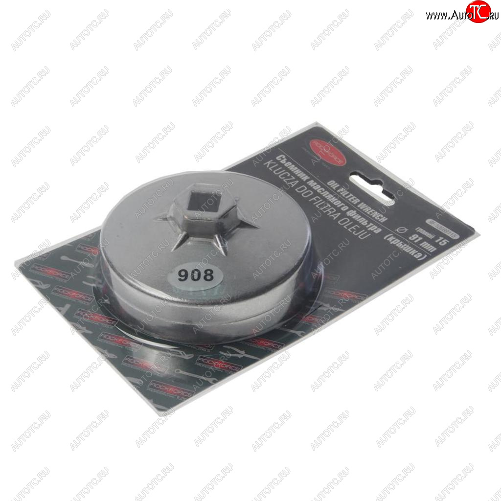 669 р. Съемник фильтров масляных 91мм 15-ти гранный чашка ROCKFORCE ROCKFORCE rf-10689115 ROCKFORCE rf-10689115  с доставкой в г. Кемерово