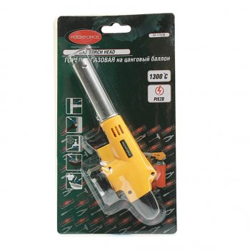 529 р. Горелка газовая под цанговый баллон с пьезоподжигом ROCKFORCE ROCKFORCE rf-175gb  с доставкой в г. Кемерово. Увеличить фотографию 3