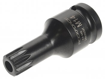 399 р. Бита-головка 12 SPLINE M14 с отверстием ударная ROCKFORCE ROCKFORCE rf-24806014t  с доставкой в г. Кемерово. Увеличить фотографию 1