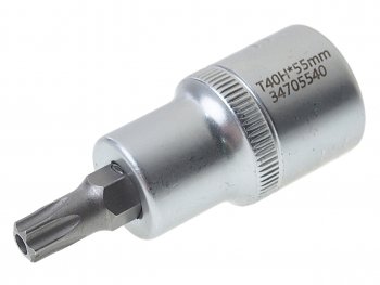 181 р. Бита-головка 12 TORX T40х55мм с отверстием ROCKFORCE ROCKFORCE rf-34705540  с доставкой в г. Кемерово. Увеличить фотографию 1