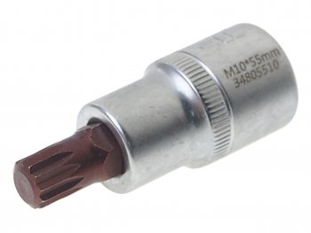 205 р. Бита-головка 12 SPLINE M10х55мм Premium ROCKFORCE ROCKFORCE rf-34805510pr  с доставкой в г. Кемерово. Увеличить фотографию 1