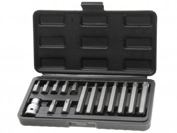 999 р. Набор бит 12 TORX T20-T55 3075мм 15 предметов с держателем в кейсе ROCKFORCE ROCKFORCE rf-4156c  с доставкой в г. Кемерово. Увеличить фотографию 1