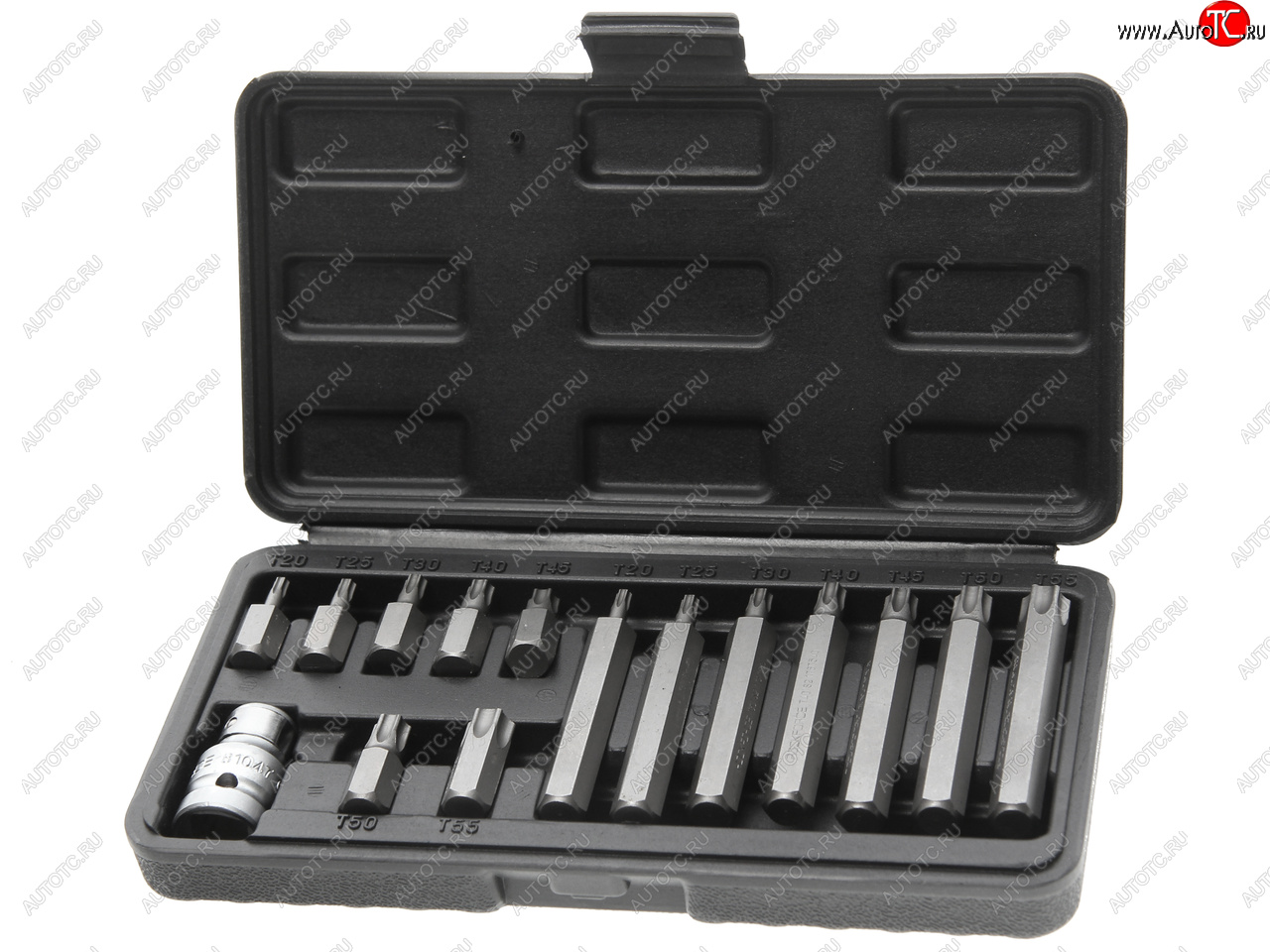 999 р. Набор бит 12 TORX T20-T55 3075мм 15 предметов с держателем в кейсе ROCKFORCE ROCKFORCE rf-4156c  с доставкой в г. Кемерово