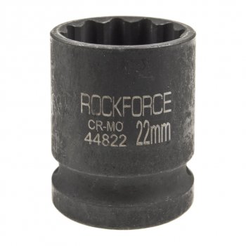 281 р. Головка торцевая 12 22мм 12-ти гранная ударная L=58мм ROCKFORCE ROCKFORCE rf-44822  с доставкой в г. Кемерово. Увеличить фотографию 1