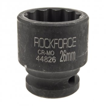 449 р. Головка торцевая 12 26мм 12-ти гранная ударная L=43мм ROCKFORCE ROCKFORCE rf-44826  с доставкой в г. Кемерово. Увеличить фотографию 1