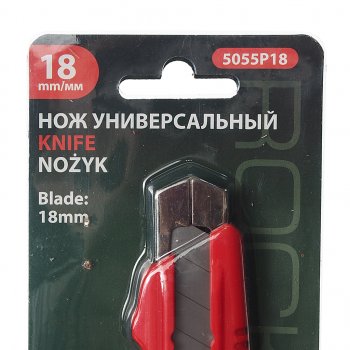 208 р. Нож 18мм с сегментированным лезвием ROCKFORCE ROCKFORCE rf-5055p18 ROCKFORCE rf-5055p18  с доставкой в г. Кемерово. Увеличить фотографию 4