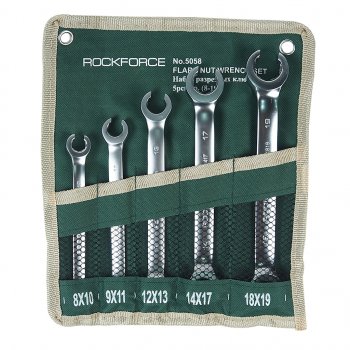 1 959 р. Набор ключей разрезных 8-19мм 5 предметов на полотне ROCKFORCE ROCKFORCE rf-5058  с доставкой в г. Кемерово. Увеличить фотографию 1