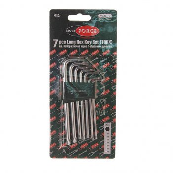 489 р. Набор ключей TORX T10-Т40 Г-образных удлиненных 7 предметов с держателем ROCKFORCE ROCKFORCE rf-5071l  с доставкой в г. Кемерово. Увеличить фотографию 2