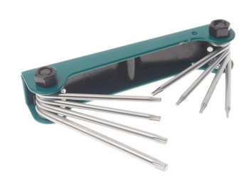 599 р. Набор ключей TORX Т5-Т10,Т15,Т20 складной 8 предметов ROCKFORCE ROCKFORCE rf-5087f  с доставкой в г. Кемерово. Увеличить фотографию 1