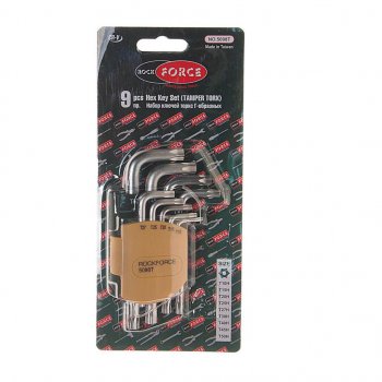 799 р. Набор ключей TORX T10Н-Т50H Г-образных 9 предметов с держателем ROCKFORCE ROCKFORCE rf-5098t  с доставкой в г. Кемерово. Увеличить фотографию 3