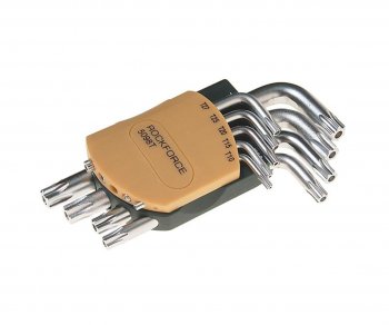 799 р. Набор ключей TORX T10Н-Т50H Г-образных 9 предметов с держателем ROCKFORCE ROCKFORCE rf-5098t  с доставкой в г. Кемерово. Увеличить фотографию 1