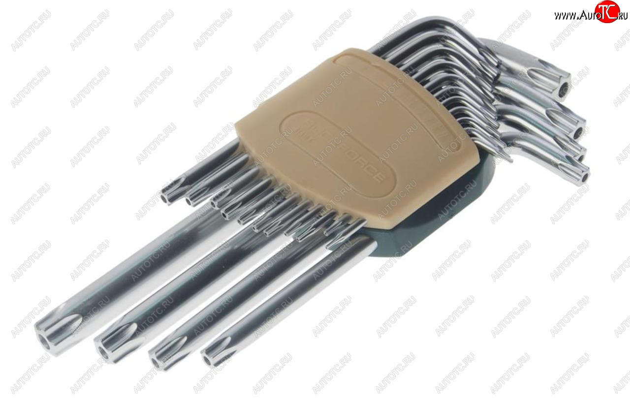 2 199 р. Набор ключей TORX Т6Н-Т60Н Г-образных удлиненных с отверстием 15 предметов с держателем ROCKFORCE ROCKFORCE rf-5151lt  с доставкой в г. Кемерово