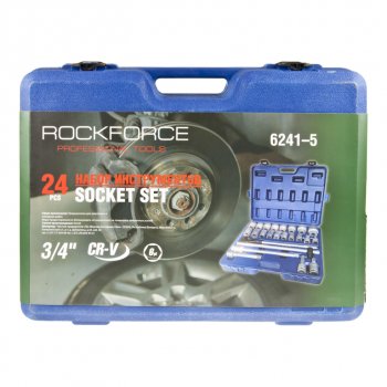 16 499 р. Набор инструментов 24 предмета слесарно-монтажный 34 в кейсе ROCKFORCE ROCKFORCE rf-6241-5  с доставкой в г. Кемерово. Увеличить фотографию 2