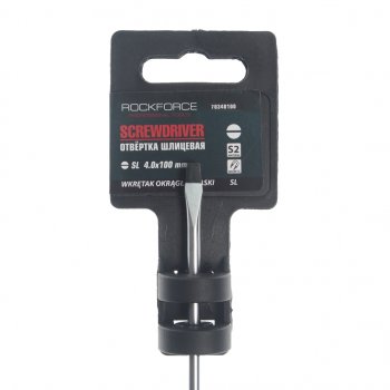 215 р. Отвертка шлицевая SL 4.0х100мм магнитная c держателем Profi S2 ROCKFORCE ROCKFORCE rf-70340100 ROCKFORCE rf-70340100  с доставкой в г. Кемерово. Увеличить фотографию 2