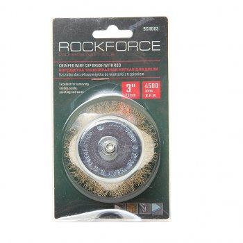 214 р. Кордщетка для дрели чашка 75мм латунь в блистере ROCKFORCE ROCKFORCE rf-bcr003  с доставкой в г. Кемерово. Увеличить фотографию 1