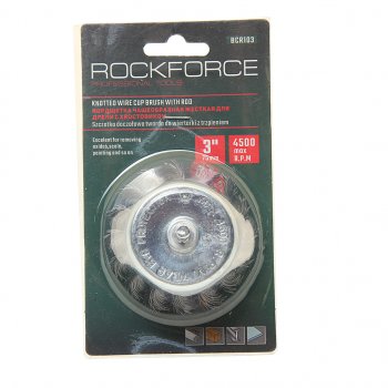 253 р. Кордщетка для дрели чашка 75мм витая сталь в блистере ROCKFORCE ROCKFORCE rf-bcr103  с доставкой в г. Кемерово. Увеличить фотографию 1