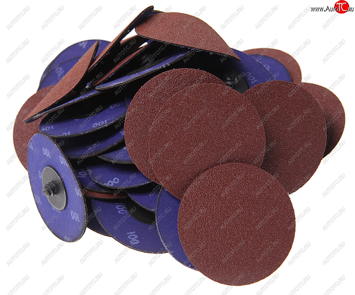 2 149 р. Круг шлифовальный 75мм (№100) абразивный коричневый 50шт. ROCKFORCE ROCKFORCE rf-bd3100a  с доставкой в г. Кемерово