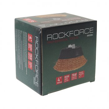 459 р. Кордщетка для УШМ чашка 100мм латунь ROCKFORCE ROCKFORCE rf-bwc004  с доставкой в г. Кемерово. Увеличить фотографию 2