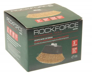 599 р. Кордщетка для УШМ чашка 125мм латунь ROCKFORCE ROCKFORCE rf-bwc005  с доставкой в г. Кемерово. Увеличить фотографию 3