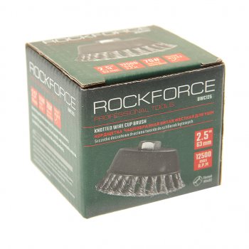 319 р. Кордщетка для УШМ чашка 60мм витая сталь ROCKFORCE ROCKFORCE rf-bwc125  с доставкой в г. Кемерово. Увеличить фотографию 3