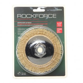 268 р. Кордщетка для УШМ чашка 115мм латунь в блистере ROCKFORCE ROCKFORCE rf-bwd045  с доставкой в г. Кемерово. Увеличить фотографию 1