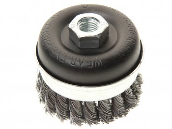 419 р. Кордщетка для УШМ чашка 75мм витая сталь в блистере ROCKFORCE ROCKFORCE rf-bwg103  с доставкой в г. Кемерово. Увеличить фотографию 1