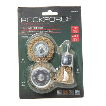 265 р. Набор кордщеток для дрели 25,50мм (3шт.) в блистере ROCKFORCE ROCKFORCE rf-bws301  с доставкой в г. Кемерово. Увеличить фотографию 1