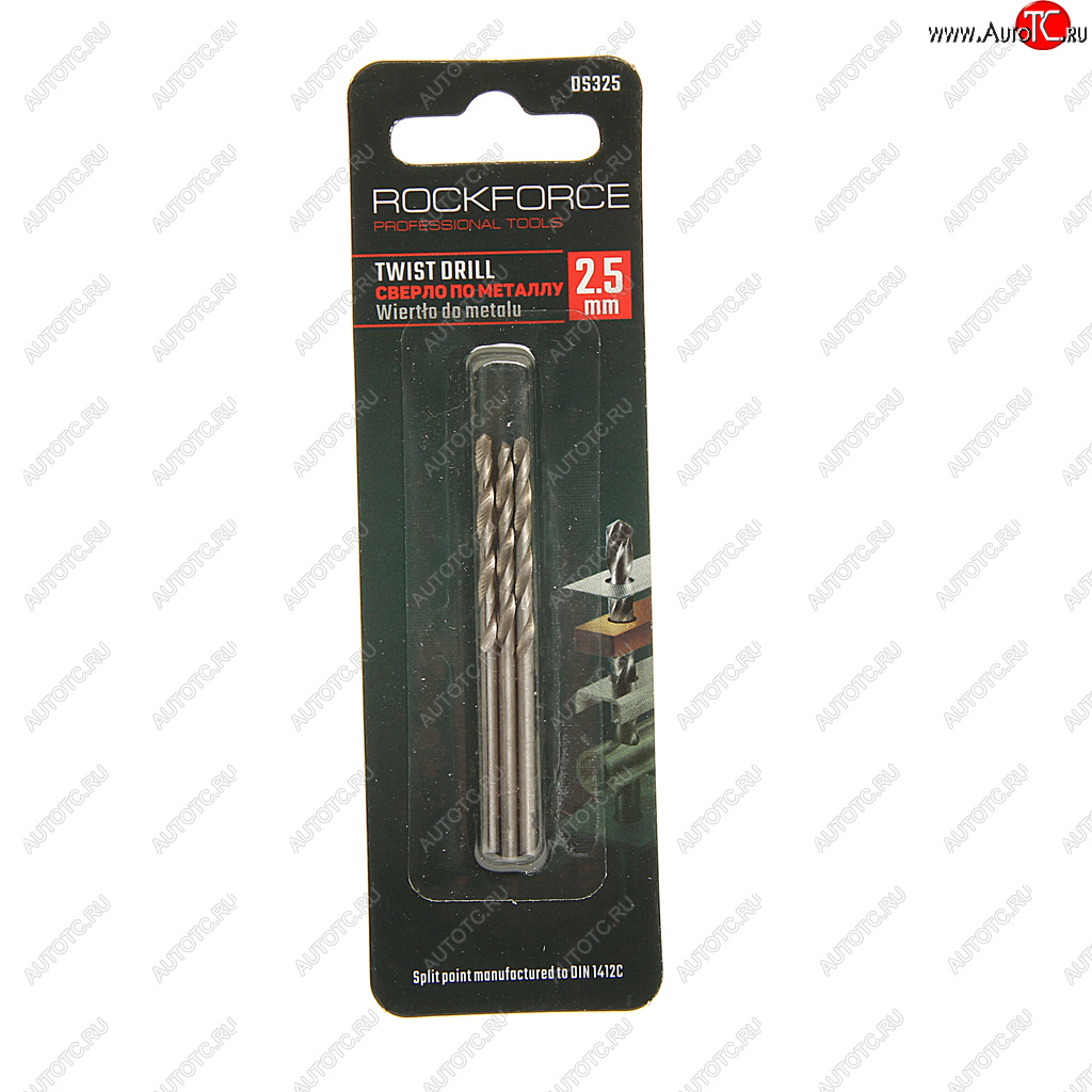 108 р. Сверло по металлу 2.5мм HSS (3шт.) ROCKFORCE ROCKFORCE rf-ds325  с доставкой в г. Кемерово