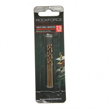 75 р. Сверло по металлу 2.5мм HSS Cobalt (3шт.) ROCKFORCE ROCKFORCE rf-ds325h ROCKFORCE rf-ds325h  с доставкой в г. Кемерово. Увеличить фотографию 1