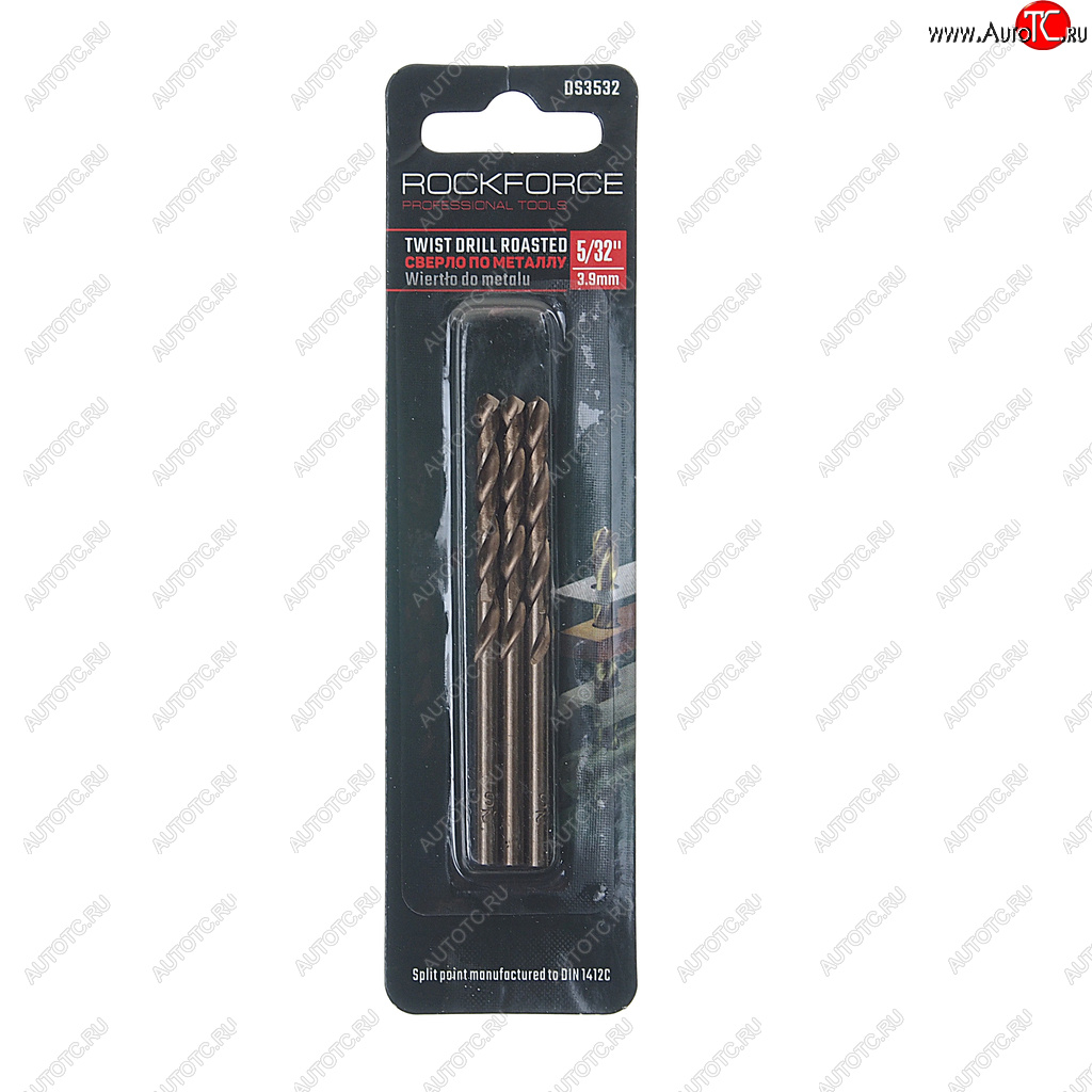 133 р. Сверло по металлу 3.9мм HSS Cobalt (3шт.) ROCKFORCE ROCKFORCE rf-ds3532  с доставкой в г. Кемерово