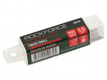 126 р. Сверло по металлу 1.5мм HSS (10шт.) ROCKFORCE ROCKFORCE rf-dsp15  с доставкой в г. Кемерово. Увеличить фотографию 2