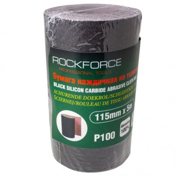 549 р. Бумага наждачная P-100 115ммх5м на тканевой основе рулон ROCKFORCE ROCKFORCE rf-fb2100c  с доставкой в г. Кемерово. Увеличить фотографию 1