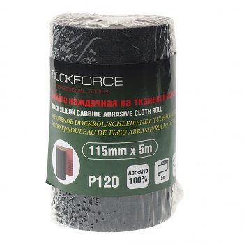 549 р. Бумага наждачная P-120 115ммх5м на тканевой основе рулон ROCKFORCE ROCKFORCE rf-fb2120c  с доставкой в г. Кемерово. Увеличить фотографию 1