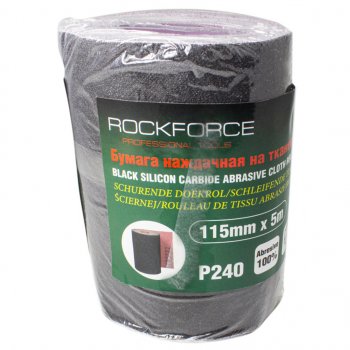 449 р. Бумага наждачная P-240 115ммх5м на тканевой основе рулон ROCKFORCE ROCKFORCE rf-fb2240c  с доставкой в г. Кемерово. Увеличить фотографию 1