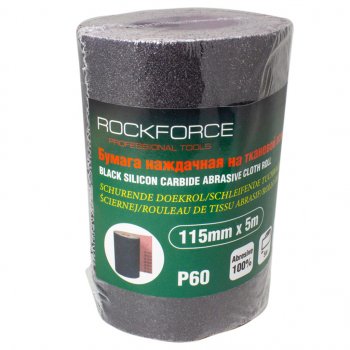 569 р. Бумага наждачная P-60 115ммх5м на тканевой основе рулон ROCKFORCE ROCKFORCE rf-fb260c  с доставкой в г. Кемерово. Увеличить фотографию 1