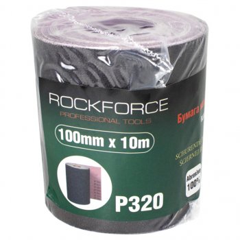 949 р. Бумага наждачная P-320 100ммх10м на тканевой основе рулон ROCKFORCE ROCKFORCE rf-fb4320c  с доставкой в г. Кемерово. Увеличить фотографию 1