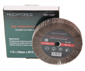869 р. Круг лепестковый зачистной 115х20мм M14 (Grit 150) ROCKFORCE ROCKFORCE rf-fd1150f  с доставкой в г. Кемерово. Увеличить фотографию 1