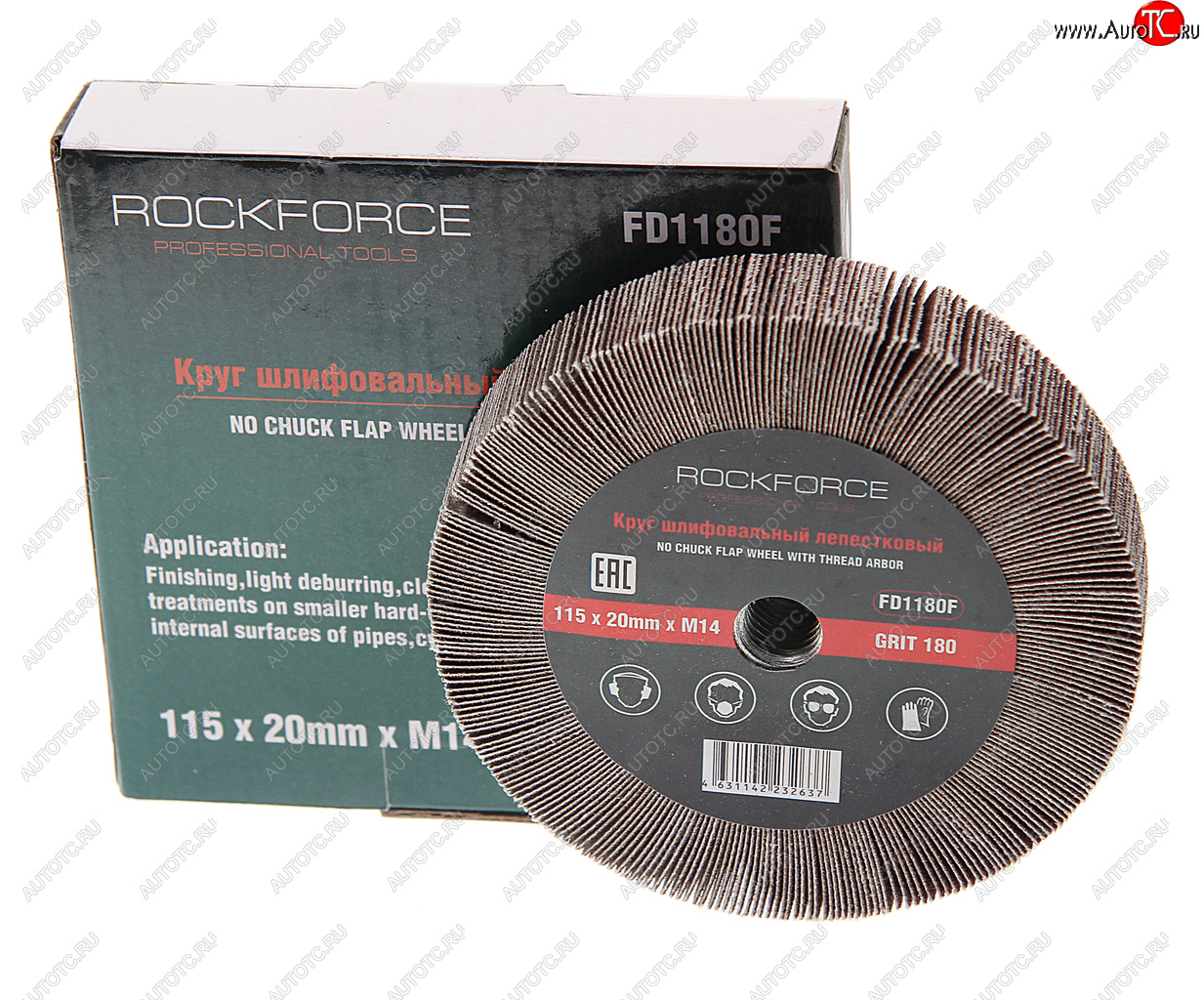 869 р. Круг лепестковый зачистной 115х20мм M14 (Grit 180) ROCKFORCE ROCKFORCE rf-fd1180f  с доставкой в г. Кемерово