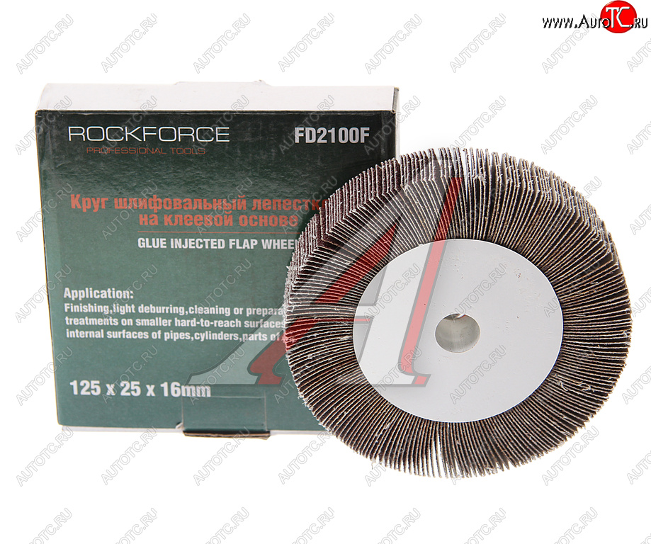 729 р. Круг лепестковый зачистной 125x25x16мм M14 (Grit 100) ROCKFORCE ROCKFORCE rf-fd2100f  с доставкой в г. Кемерово