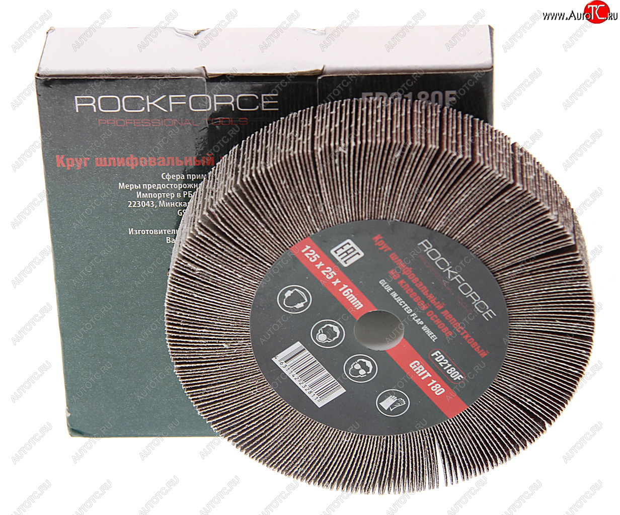 1 039 р. Круг лепестковый зачистной 125x25x16мм M14 (Grit 180) ROCKFORCE ROCKFORCE rf-fd2180f  с доставкой в г. Кемерово