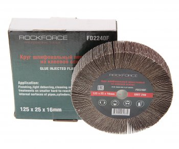 1 249 р. Круг лепестковый зачистной 125x25x16мм M14 (Grit 240) ROCKFORCE ROCKFORCE rf-fd2240f  с доставкой в г. Кемерово. Увеличить фотографию 1