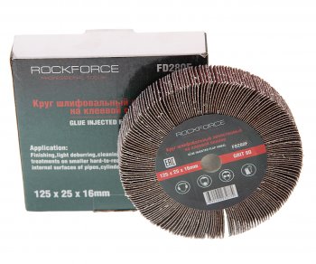 699 р. Круг лепестковый зачистной 125x25x16мм M14 (Grit 80) ROCKFORCE ROCKFORCE rf-fd280f  с доставкой в г. Кемерово. Увеличить фотографию 1