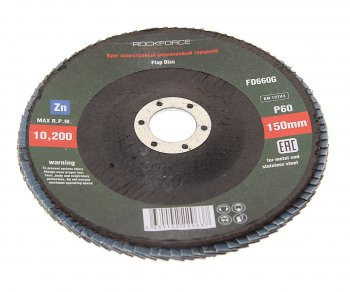 267 р. Круг лепестковый торцевой 150х22мм P60 ROCKFORCE ROCKFORCE rf-fd660g  с доставкой в г. Кемерово. Увеличить фотографию 1