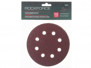 589 р. Бумага наждачная на липучке D115 P40-120 8 отверстий 5шт. ROCKFORCE ROCKFORCE rf-sd115  с доставкой в г. Кемерово. Увеличить фотографию 3