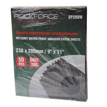 949 р. Бумага наждачная водостойкая P-280 (230х280) 50шт. ROCKFORCE ROCKFORCE rf-sp280w  с доставкой в г. Кемерово. Увеличить фотографию 1